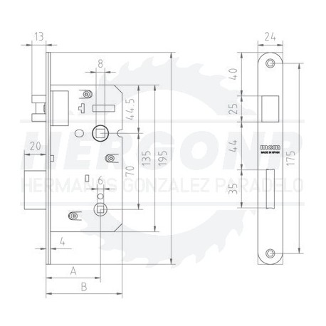 Cerradura de condena 1709 C/C MCM