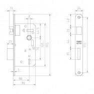 Cerradura de gorja 1708 C/C MCM