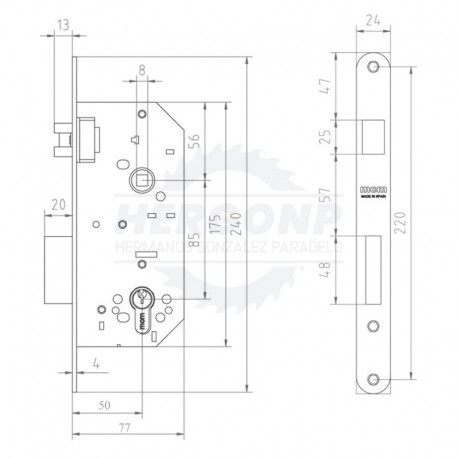 Cerradura de cilindro 1601 C/C MCM